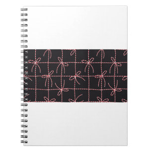 White Red Rope Bow, Twine Colour Ribbon and Tied K Notebook