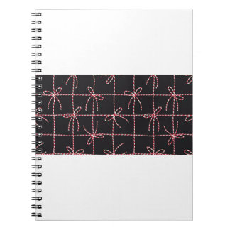 White Red Rope Bow, Twine Colour Ribbon and Tied K Notebook