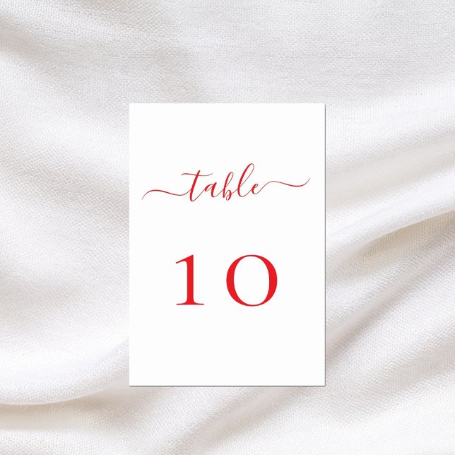 White red script wedding table number (Creator Uploaded)