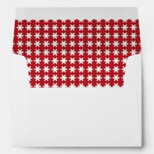 White Red Snowflake Christmas Holiday Envelope