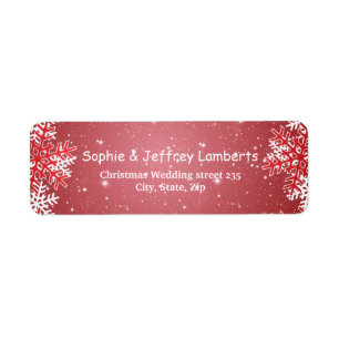 White red snowflakes on red Christmas