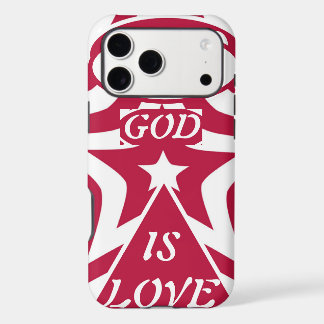 White & Red Star - Bold Contrast "God Is Love" 