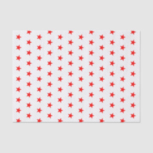 White Red Stars and Grey Stripes Modern Pattern Tissue Paper