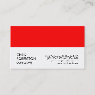 White Red Stripe Attractive Charm Business Card