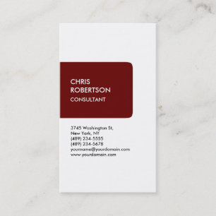 White Red Stripe Attractive Charming Business Card