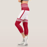 White Red Stripe Funny Christmas Capri Leggings<br><div class="desc">Capri Leggings with White Red Stripe Christmas Migned Design Fun Customisable Legging - Choose / add your favourite colours !</div>