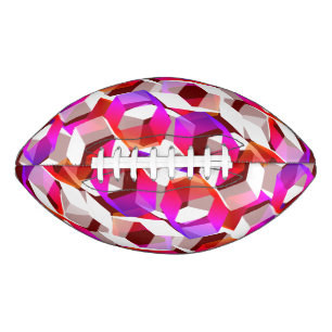 White, red to pink hexagons on dark red background american football