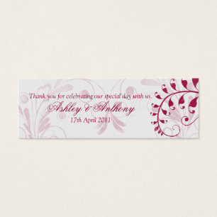 White Red Vintage Floral Wedding Favour Tags