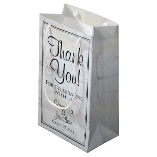 White Reflections Wedding Thank You Gift Bag Small