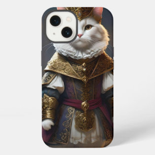 White Regal Cat Dressed In Renaissance Outfit, iPhone 13 Case