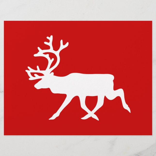 White Reindeer / Caribou Silhouette Flyer (Back)