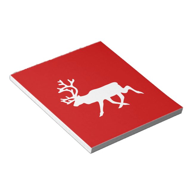 White Reindeer / Caribou Silhouette Notepad (Angled)