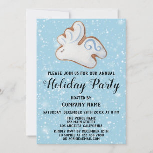White Reindeer Cookie Snow Company Holiday Party Invitation