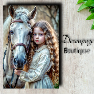 White Reins Decoupage Tissue Paper