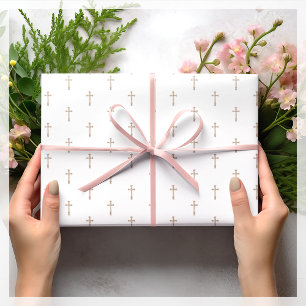White Religious Cross    Tissue Paper