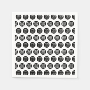 White Repeating Business Logo Napkin