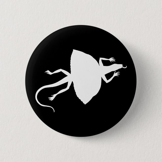 White reptile 6 cm round badge (Front)