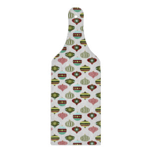 White Retro Christmas Tree Ornaments Cutting Board
