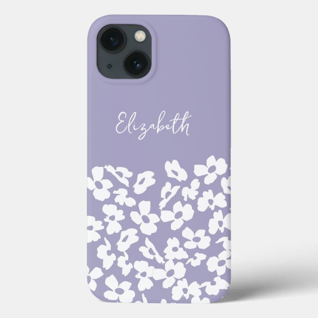 White Retro Dogwood Flowers Custom Name  Case-Mate iPhone Case (Back)
