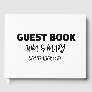 WHITE RETRO STYLISH WEDDING Guest Book