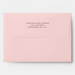 White Return Address 5x7 A7 Light Pink Envelope