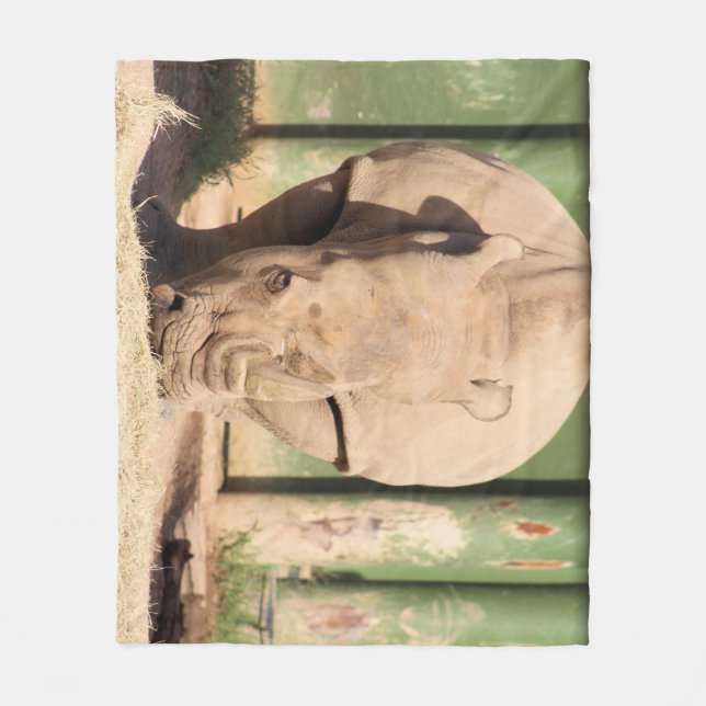 White Rhino Fleece Blanket (Front)