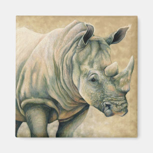 White Rhino Magnet