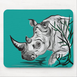 white rhino mouse mat