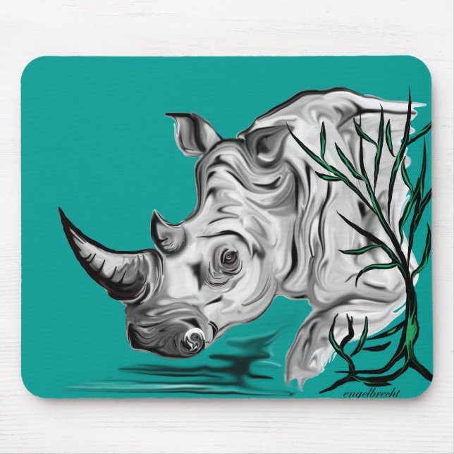 white rhino mouse mat (Front)