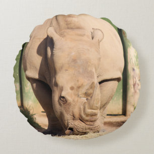 White Rhino Round Cushion