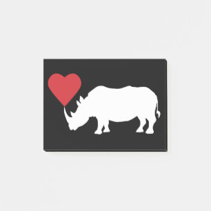 White-Rhino-With-Heart Post-it Notes
