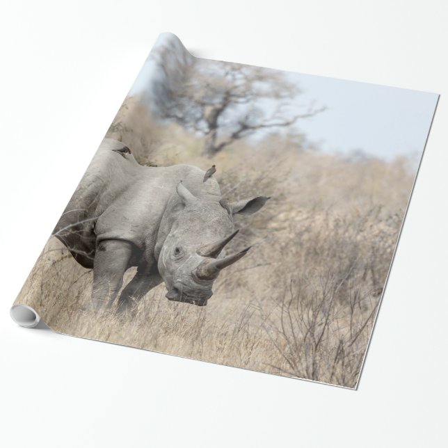White Rhino Wrapping Paper (Unrolled)