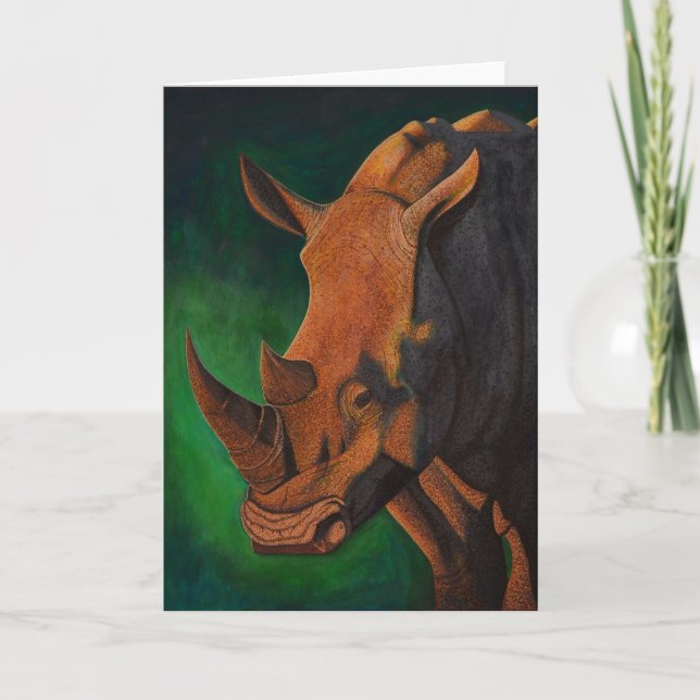 White Rhinoceros Greeting Card (Front)
