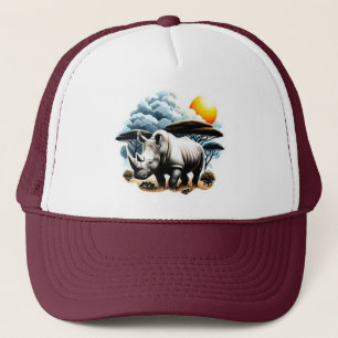 White Rhinoceros Trucker Hat