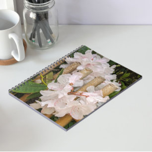 White Rhododendron and Bamboo Fence Floral Notebook
