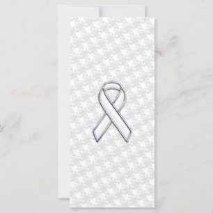 White Ribbon Awareness Applique on Houndstooth