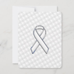 White Ribbon Awareness Applique on Houndstooth