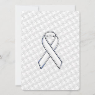 White Ribbon Awareness Applique on Houndstooth