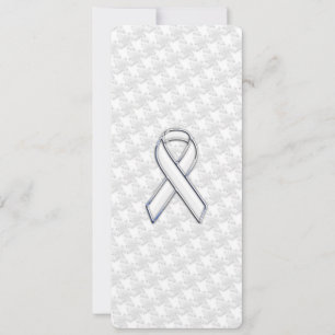 White Ribbon Awareness Applique on Houndstooth