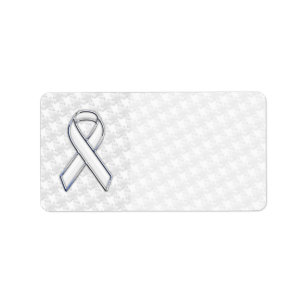 White Ribbon Awareness Applique on Houndstooth Label