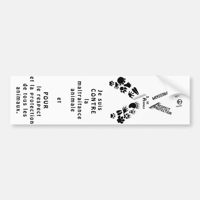 white ribbon bumper sticker (Front)