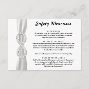 White Ribbon Diamond Infinity Safety Measures Enclosure Card