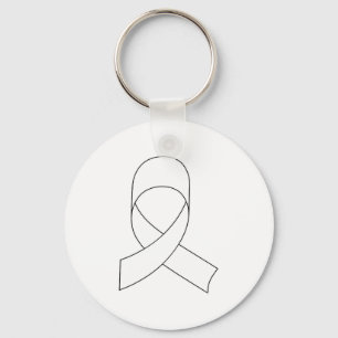 White Ribbon Drawing Key Ring