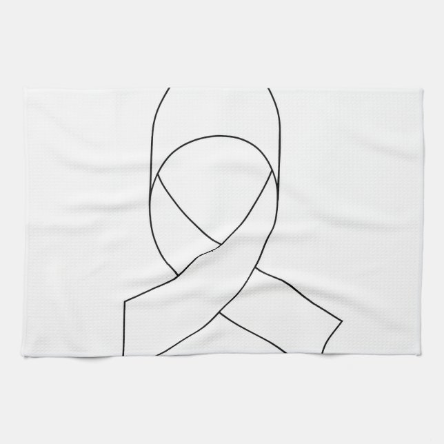 White Ribbon Drawing Tea Towel (Horizontal)