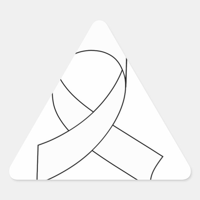 White Ribbon Drawing Triangle Sticker (Front)