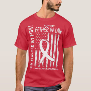 White Ribbon Father In Law Lung Cancer Awareness U T-Shirt