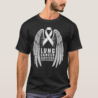 White Ribbon Lung Cancer Survivor hummingbird T-Shirt