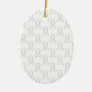 White Ribbon Pattern Ceramic Tree Decoration