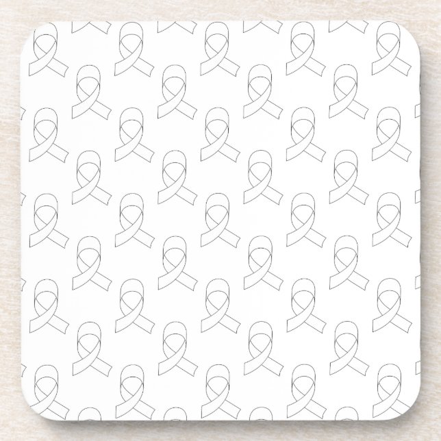 White Ribbon Pattern Coaster (Front)