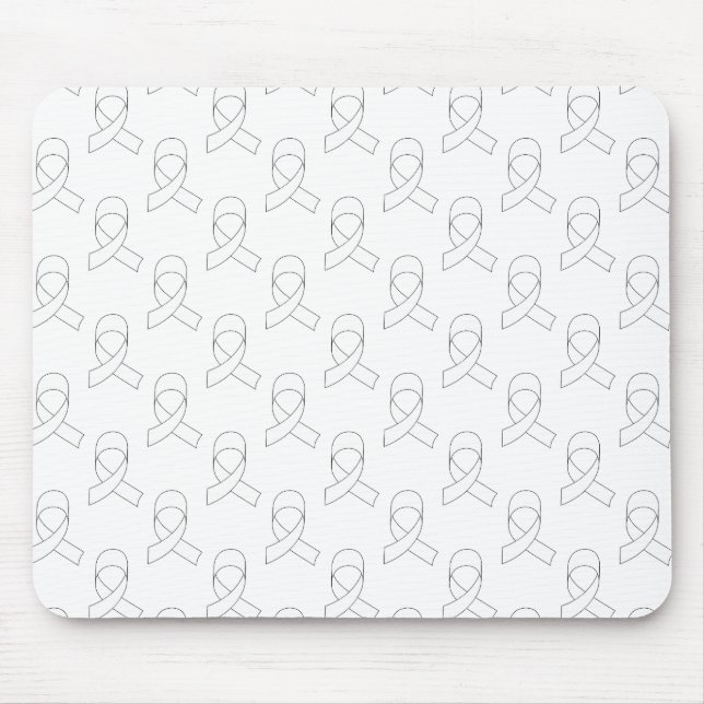White Ribbon Pattern Mouse Mat (Front)